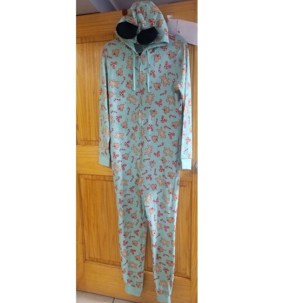 Disney Minnie Mickey Mouse Onesie Christmas Pajamas Hoodie Ears
